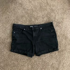 Black jean shorts